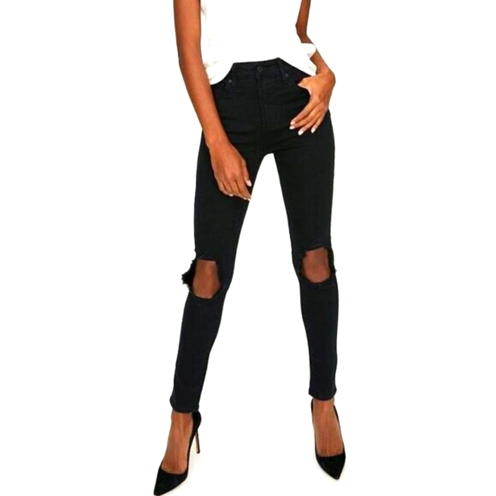 Levis | Woman's 721 Black Distressed High Rise Skinny Jeans | SZ 25